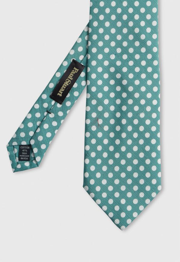 Paul Stuart Printed Silk & Cotton Polka Dot Tie, image 1