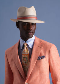 Paul Stuart Straw Fedora Hat, thumbnail 2