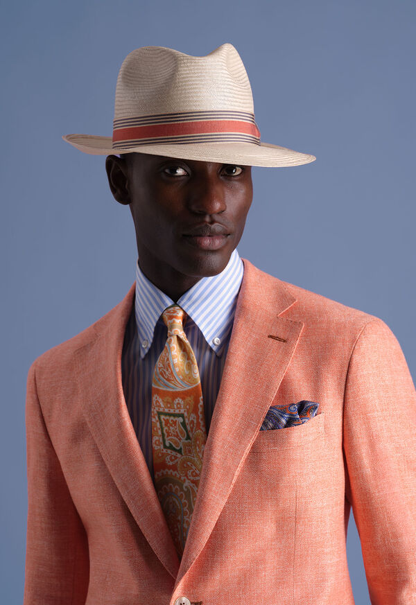 Paul Stuart Straw Fedora Hat, image 2