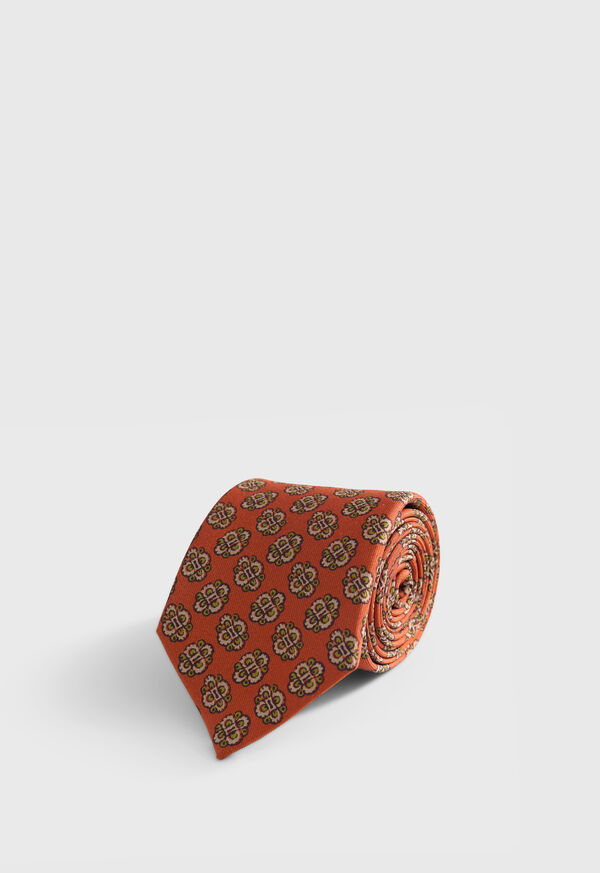 Paul Stuart Large Medallion Print Silk Tie, image 1