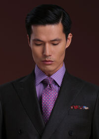 Paul Stuart Purple Chalk Stripe Dress Shirt, thumbnail 3