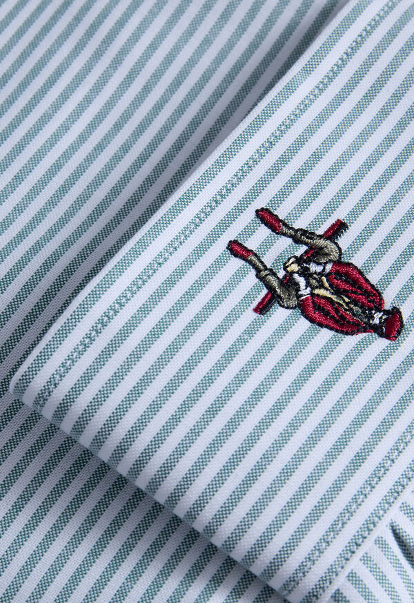 Paul Stuart Striped Oxford Logo Sport Shirt, image 3