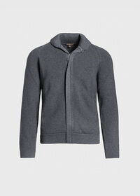 Paul Stuart Merino Wool Ribbed Full Zip Cardigan, thumbnail 1