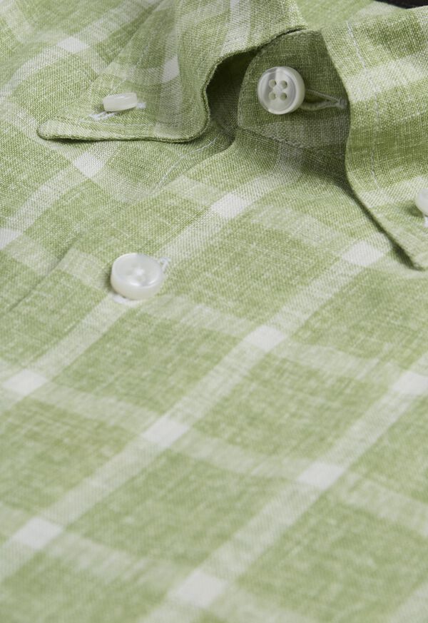 Paul Stuart Linen Windowpane Sport Shirt, image 2
