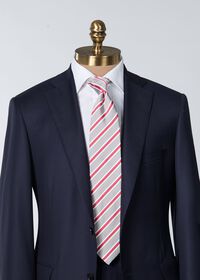 Paul Stuart Woven Silk & Cotton Three Color Stripe Tie, thumbnail 2
