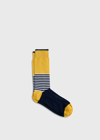 Paul Stuart Colorblock and Stripe Crew Sock