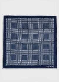 Paul Stuart Printed Silk Glen Plaid Pocket Square, thumbnail 2