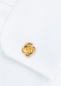 Paul Stuart Gold Plated Sterling Silver Knot Cufflink & Stud Set, thumbnail 2