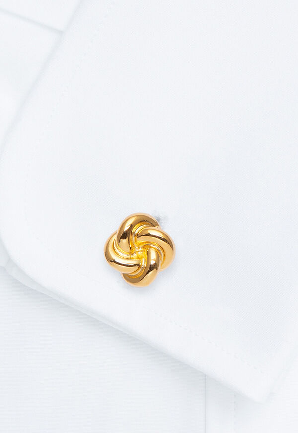 Paul Stuart Gold Plated Sterling Silver Knot Cufflink & Stud Set, image 2