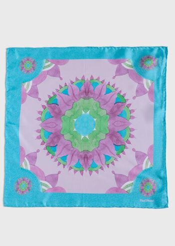 Paul Stuart Printed Silk Sunburst Pocket Square