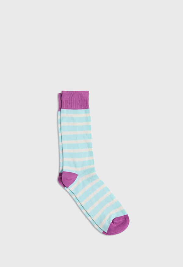 Paul Stuart Cotton Two Color Stripe Sock, image 1