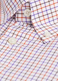 Paul Stuart Blue and Rust Tattersall Dress Shirt, thumbnail 2
