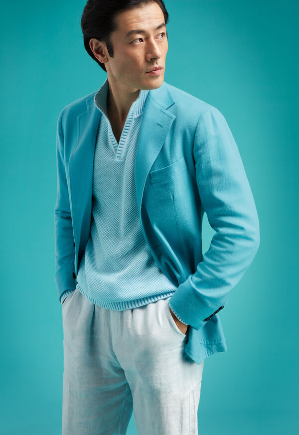Paul Stuart The Turquoise Cashmere & Knit Look, image 1