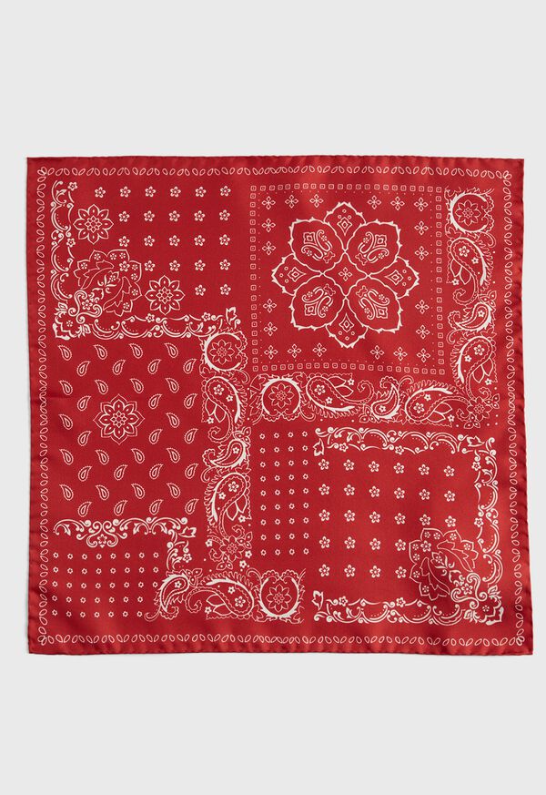 Paul Stuart Bandana Print Pocket Square, image 2