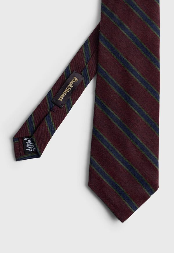 Paul Stuart Printed Wool Regimental Stripe Tie, image 1