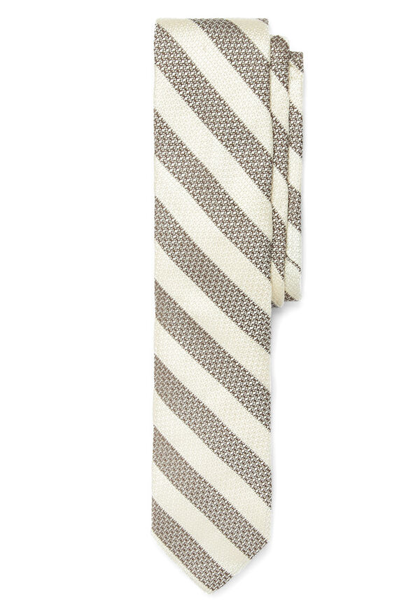 Paul Stuart Woven Silk Grenadine Stripe Tie, image 1