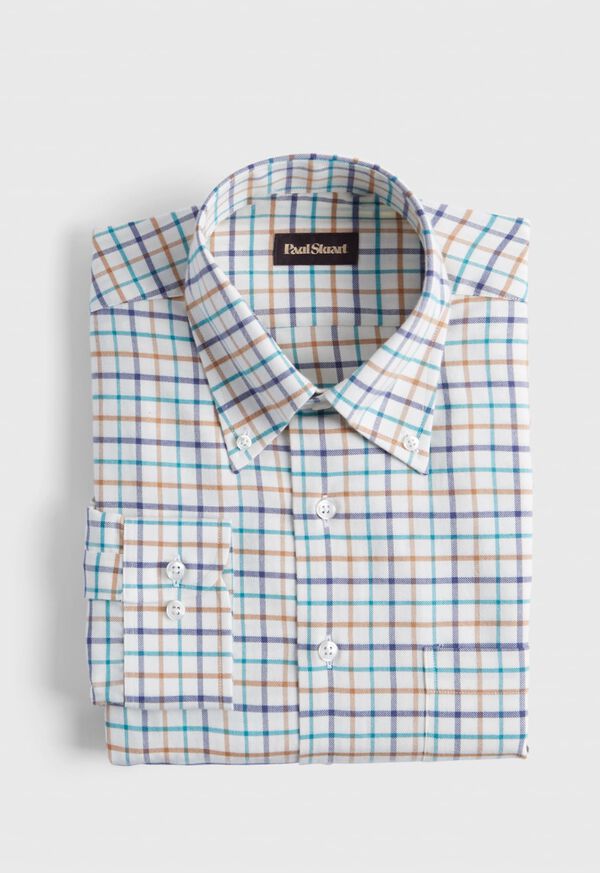 Paul Stuart Flannel Three Color Check Sport Shirt, image 1