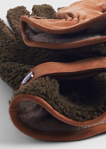 Paul Stuart Shearling and Leather Gloves