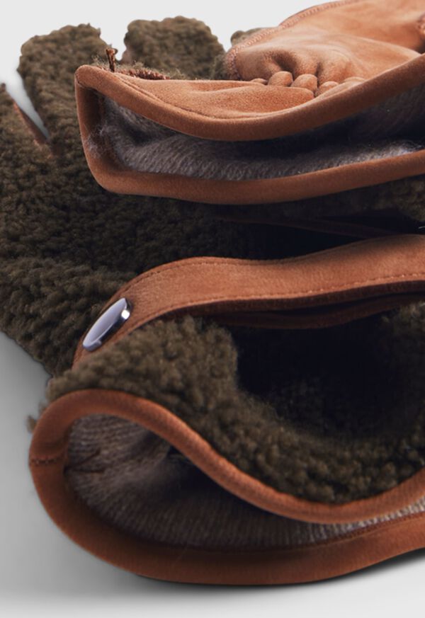 Paul Stuart Shearling and Leather Gloves, image 2