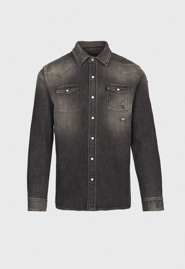 Paul Stuart Damage Wash Denim Shirt, image 1