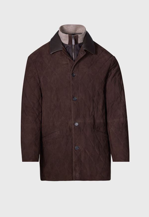 Paul Stuart Quilted Waterproof Suede Jacket, image 1
