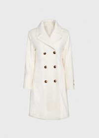 Paul Stuart Long Wool Blend Ivory Peacoat, thumbnail 1