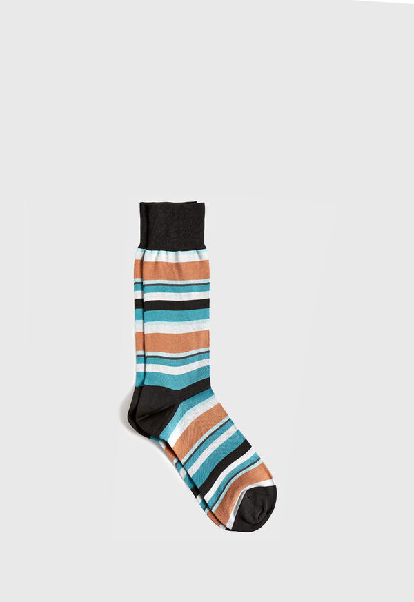 Paul Stuart Cotton Blend Multi-Stripe Sock, image 1