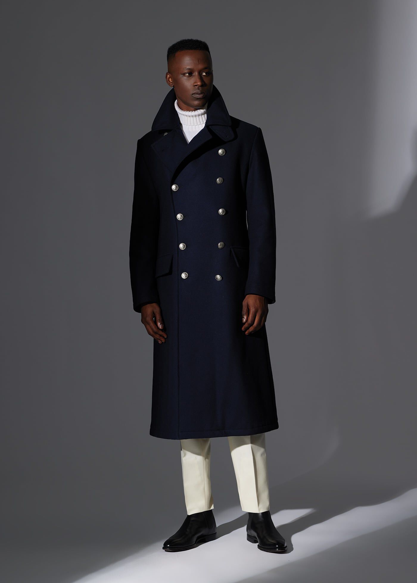 Military top maxi coat