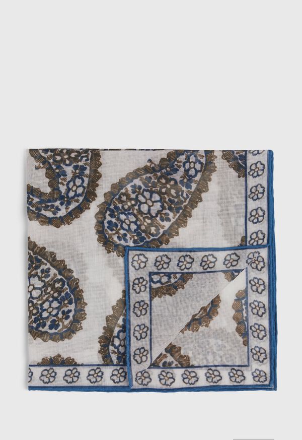 Paul Stuart Silk Blend Large Paisley Pocket Square, image 1