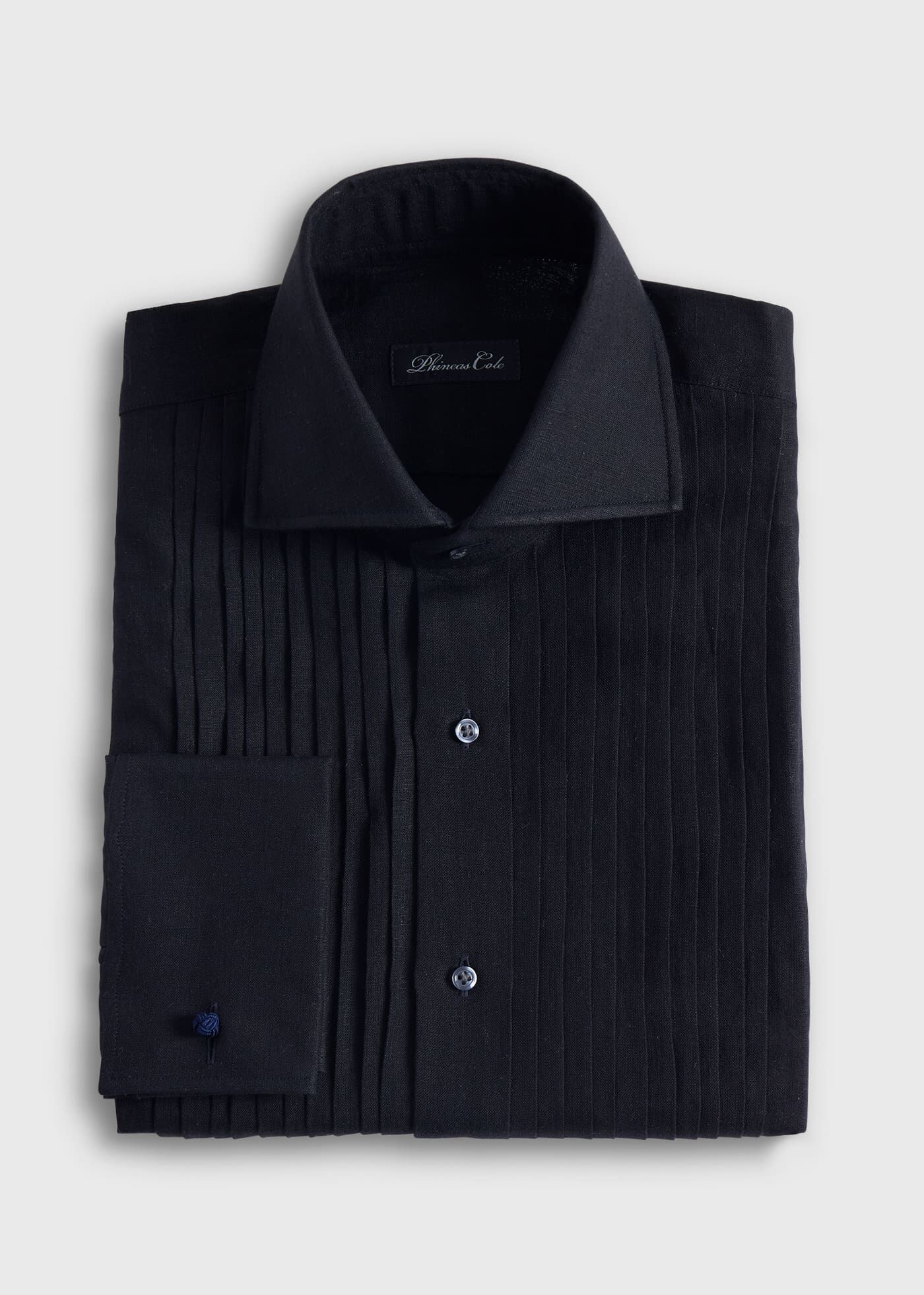 トップス 90s- paul stuart black linen shirt 90s Paul Stuart black linen shirt