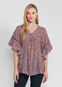 Paul Stuart Butterfly Sleeve Floral Blouse, thumbnail 1