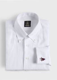 Paul Stuart Linen Logo Sport Shirt, thumbnail 1