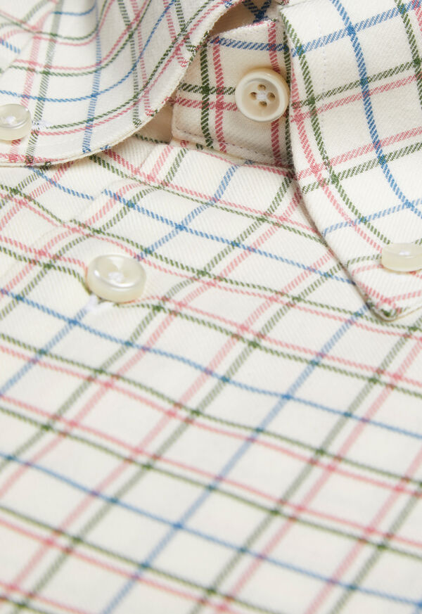 Paul Stuart Double Tattersall Flannel Sport Shirt, image 2