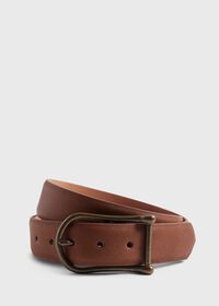 Paul Stuart Leather Belt with Brass Buckle, thumbnail 1