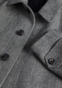 Paul Stuart Black and White Herringbone Coat, thumbnail 2