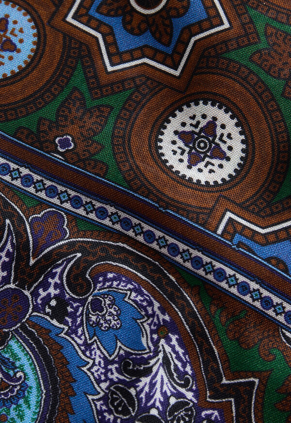 Paul Stuart Wool & Silk Medallion Print Scarf, image 3