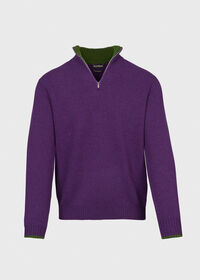 Paul Stuart Cashmere 1/4 Zip Sweater with Inside Contrast, thumbnail 1
