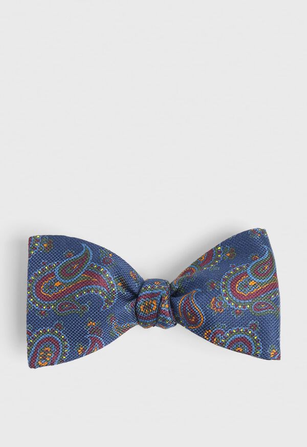 Paul Stuart Blue Allover Paisley Bow Tie, image 1