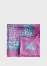 Paul Stuart Silk Twill Medallion Pocket Square, thumbnail 1