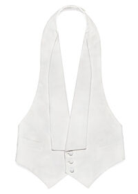 Paul Stuart White Cotton Pique Backless Vest, thumbnail 1