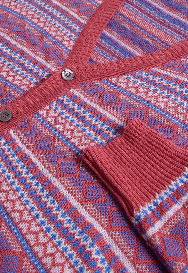 Paul Stuart Linen & Cotton Fair Isle Cardigan, image 3