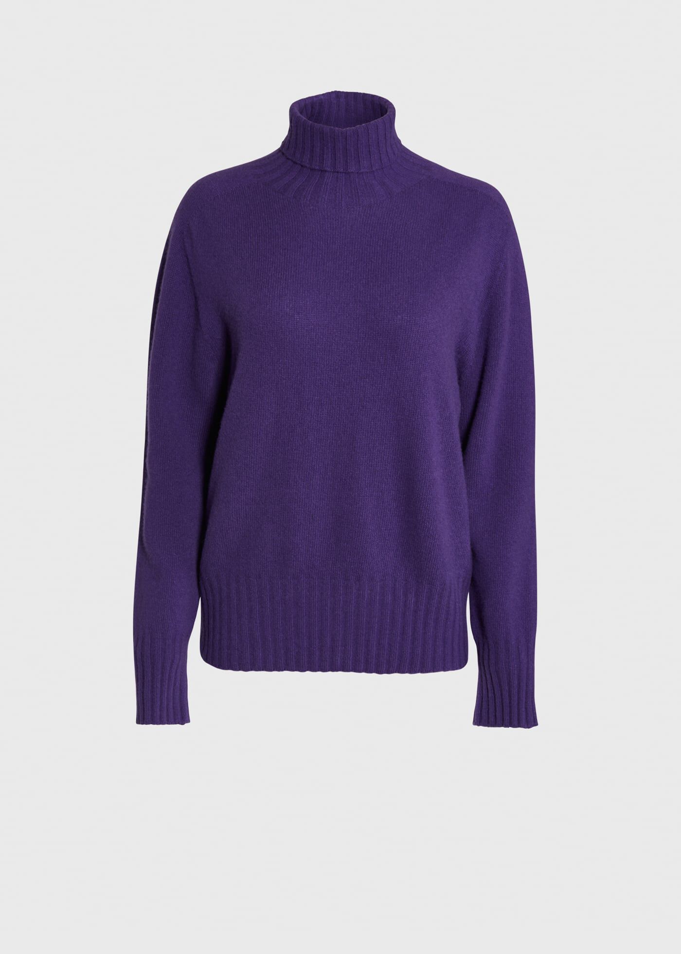 Bright Purple Wool Blend Turtleneck