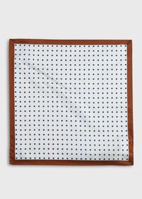 Paul Stuart Printed Silk Contrast Dot Pocket Square, thumbnail 2