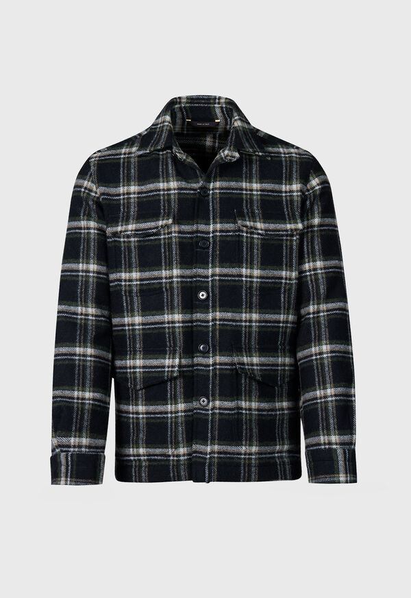 Paul Stuart Wool Plaid Shirt Jacket, image 1