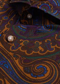 Paul Stuart Paisley Brushed Cotton Sport Shirt, thumbnail 3