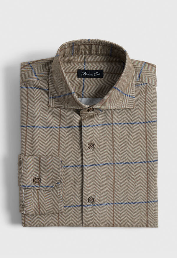 Paul Stuart Brushed Cotton Plaid Sport Shirt, image 1