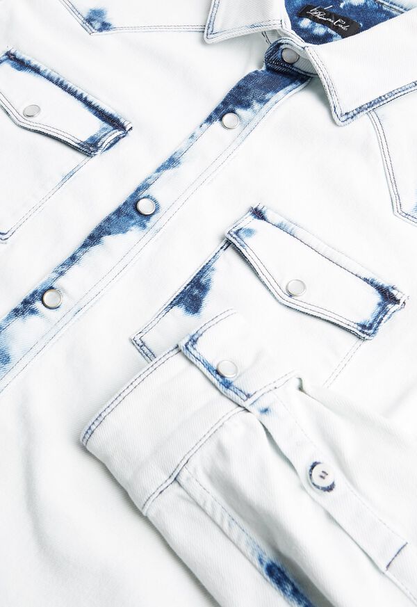Paul Stuart Overdyed White Western Denim Shirt, image 2
