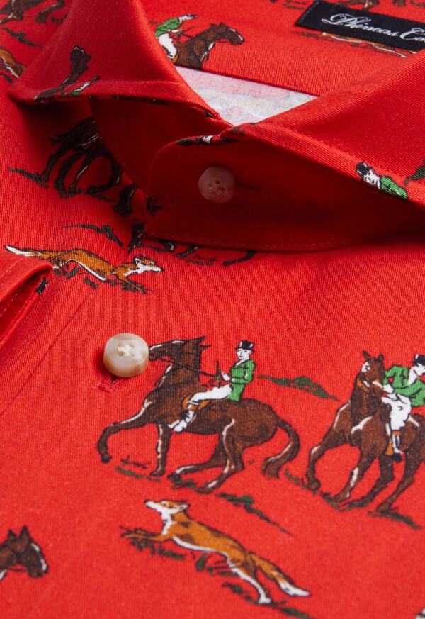 Paul Stuart Equestrian Print Brushed Cotton Shirt, image 2