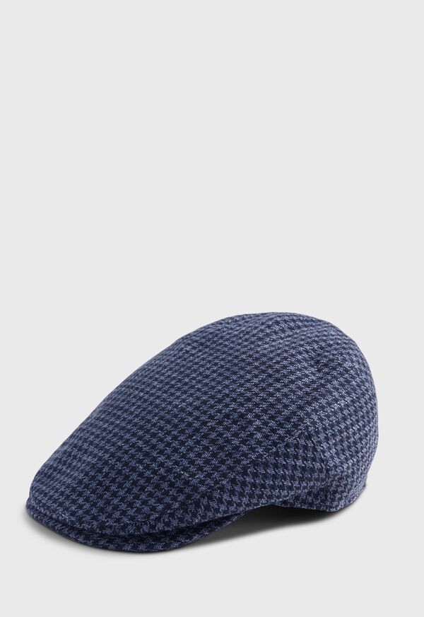 Paul Stuart Linen Houndstooth Ivy Cap, image 1