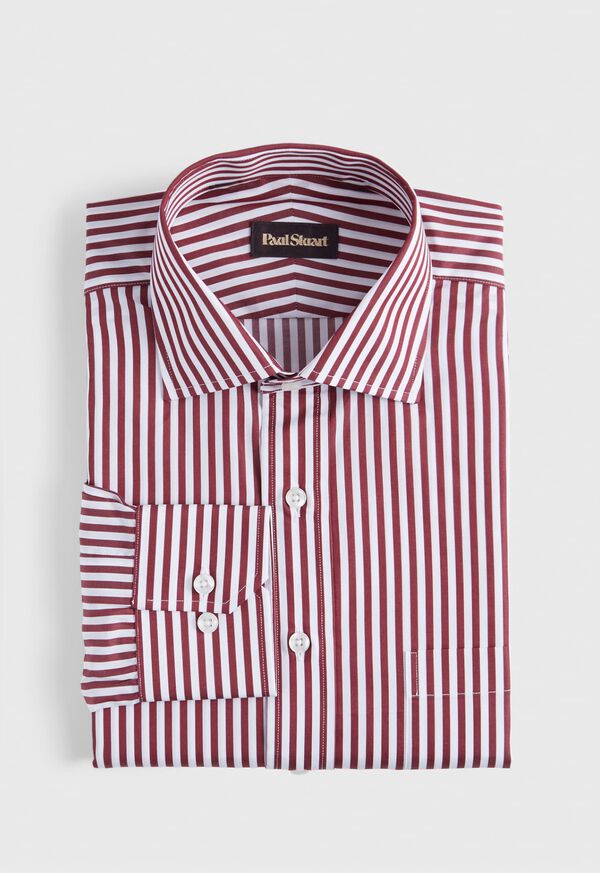 Paul Stuart Dark Red Bengal Stripe Dress Shirt, image 1